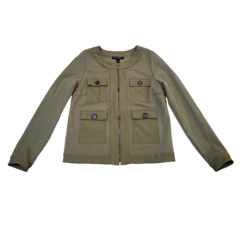 Banana Republic Olive Green Utility Knit Zip Up Jacket Small